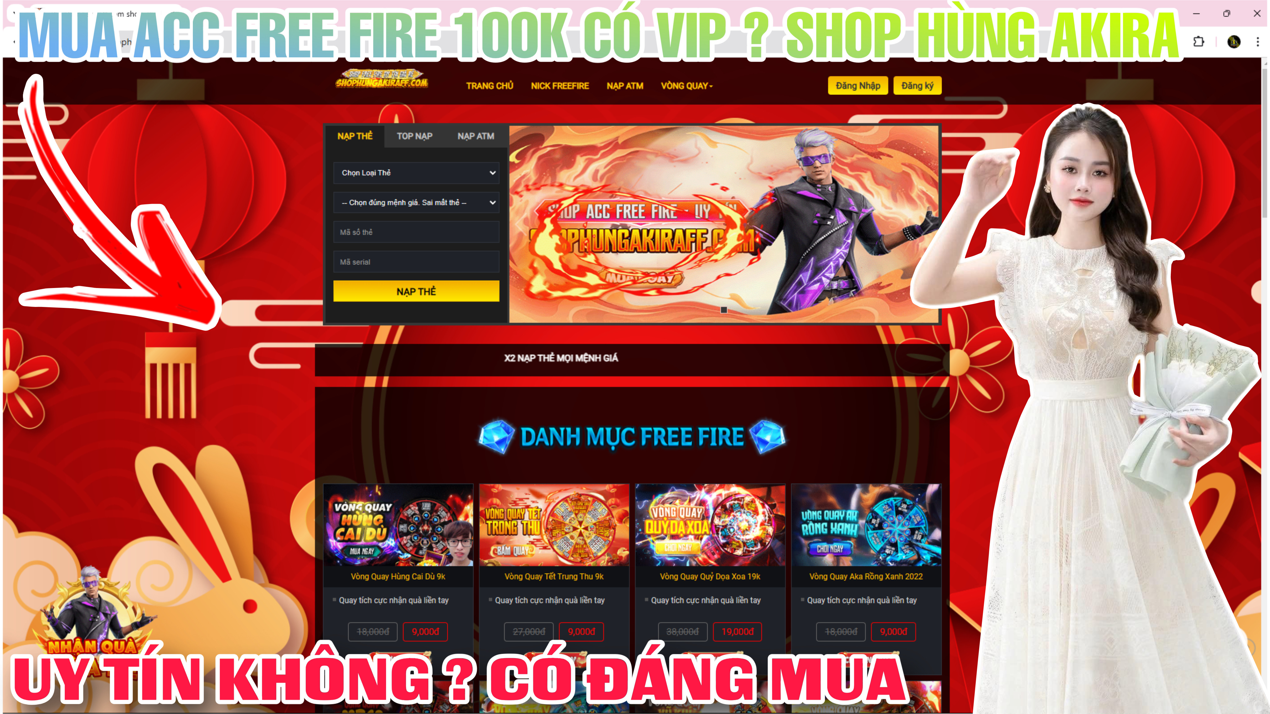 Review Shop Hùng Akira Mobile Và Thử Mua Acc Free Fire 100K Shop Hùng Akira Có Uy Tín Không ?